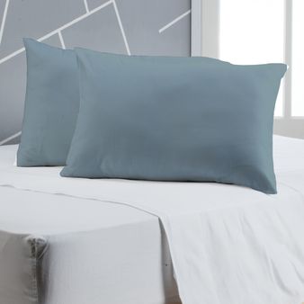 Juego de 2 Almohadas en tela Microfibra Gris - almacenesbrissa