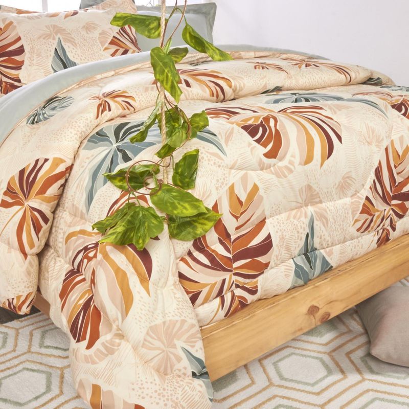 Edredón microfibra estampado fantasy/verde salvia - almacenesbrissa