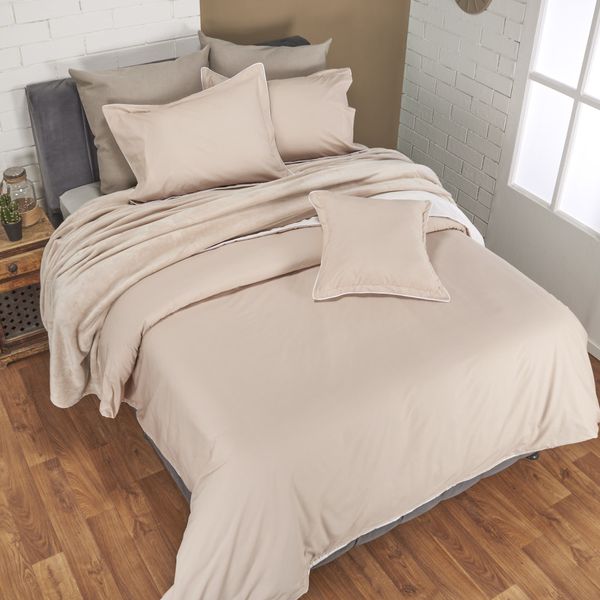 Combo-Forro-para-plumon-mas-cojin-144-hilos-bicolor-taupe-marfil