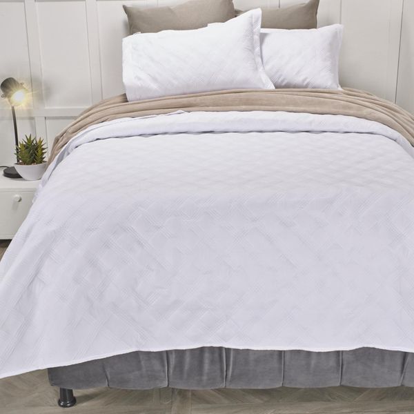 CUBRELECHO-REPUJADO-TEXTIL-EXTRA-DOBLE-BLANCO