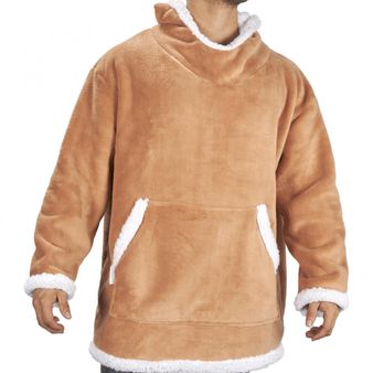 BUZO-POLAR-FLANNEL-OVEJERO-S-M-CAMEL-BLANCO-OPTICO