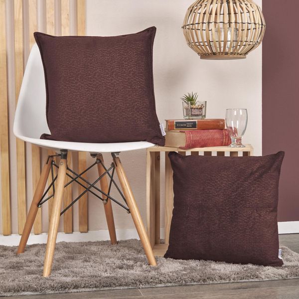 SETx2-COJINES-RELIEVE-JACQUARD-43x43-VINOTINTO